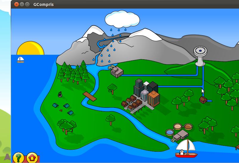 Gcompris Aprendendo Ciclo da Água