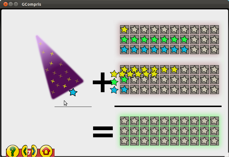 Gcompris Chapéu Mágico da Adição