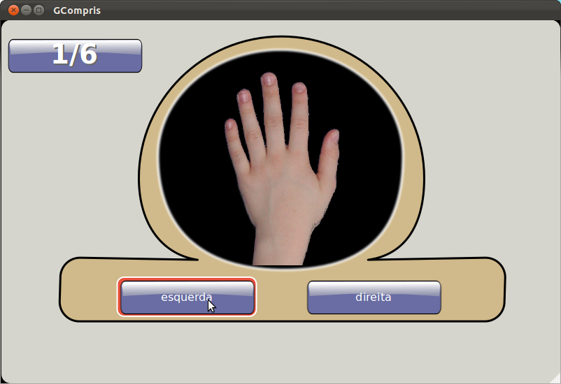 Gcompris Mão Direita e Mão Esquerda