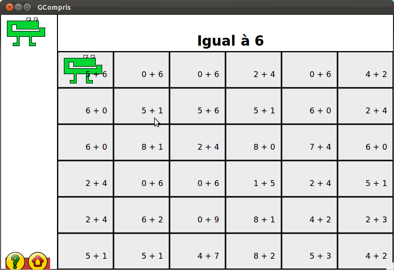 Gcompris Mastigadores de Números Iguais