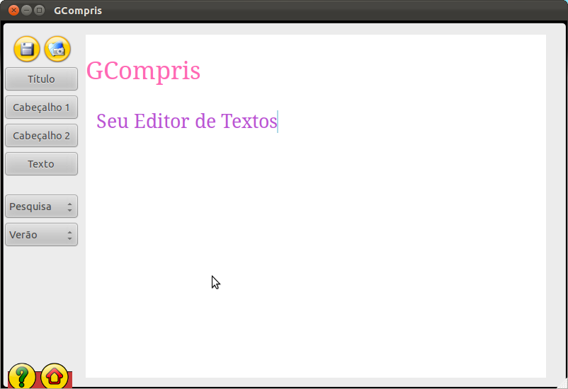 Gcompris Seu Editor de Textos