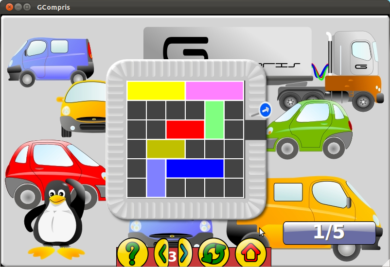Gcompris Quebra Cabeça de Peças Deslizantes